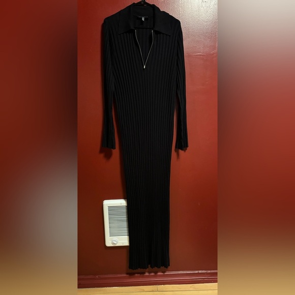 Eloquii Black Rib Knit Maxi Dress Women’s Size 18/20 Long Sleeve Simple Chic - Picture 2 of 8